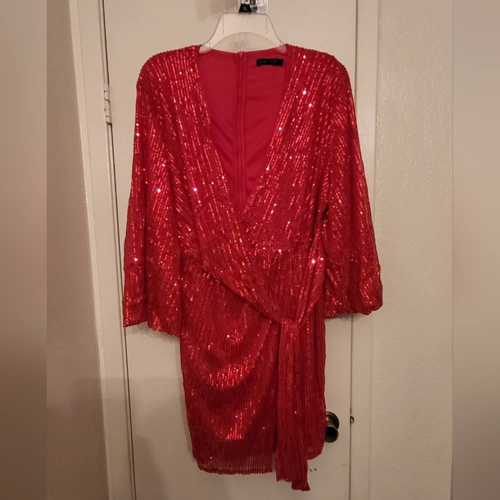 Stylish Red Sequin Dress